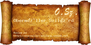 Obermüller Szilárd névjegykártya